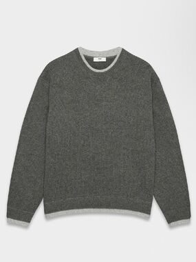 Aritzia Dark Gray Crewneck Sweater with Light Gray Trim